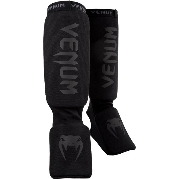 Venum Kontact Shinguards - Black/Black, One Size