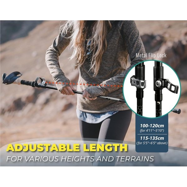 Trekology Trek-Z Collapsible Hiking & Trekking Poles - Balance Support - Image 3
