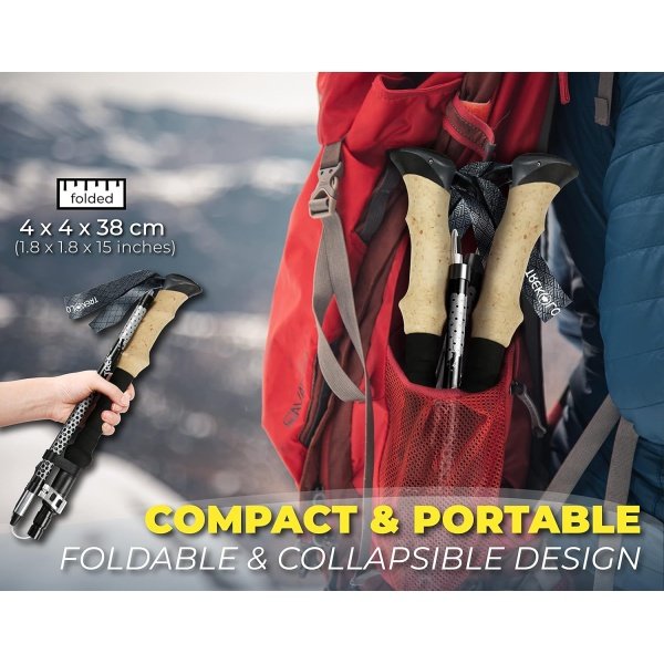 Trekology Trek-Z Collapsible Hiking & Trekking Poles - Balance Support - Image 2