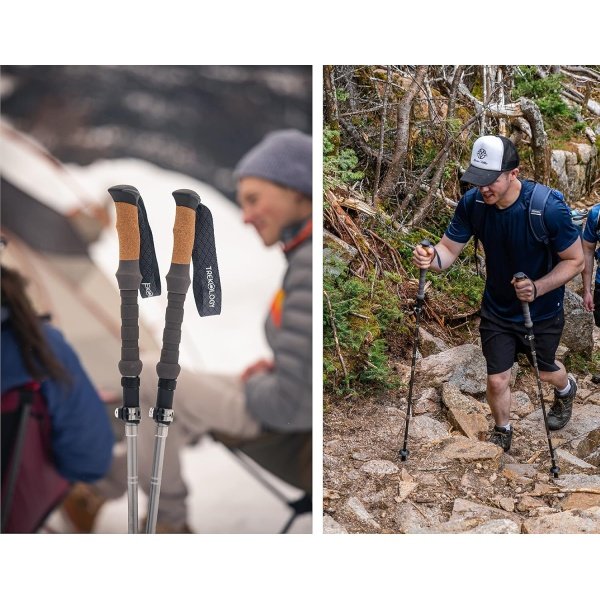 TREKOLOGY Trekking Poles Collapsible Nordic Hiking Poles - Cork Handle 2pc - Image 7
