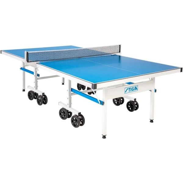 STIGA XTR Professional Outdoor Table Tennis Tables – All Weather Aluminum Waterproof Outdoor or Indoor Design with Net & Post - 10 Minute Easy Assembly Ping Pong Table with Compact Storage