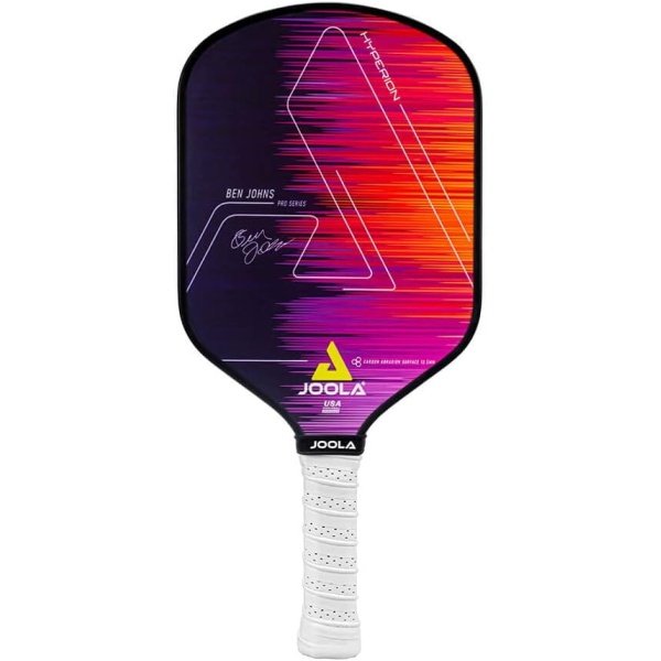 JOOLA Ben Johns Hyperion CAS Pickleball Paddle - Carbon Abrasion Surface with High Grit & Spin, Elongated Handle, Pickle Ball Paddle with Polypropylene Honeycomb Core, USAPA Approved