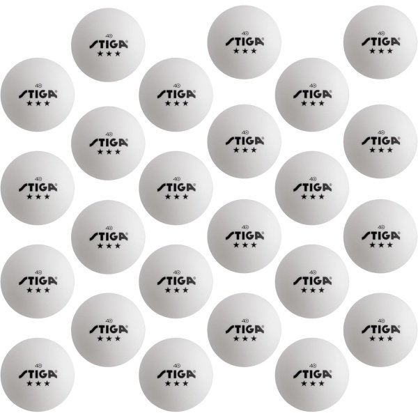 Stiga 3-Star Table Tennis Balls, White (24 Pack)