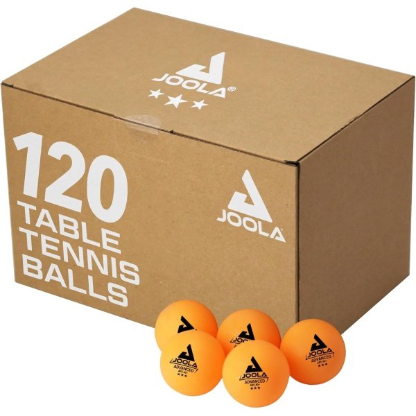 JOOLA Training 3 Star Table Tennis Balls  120 Pack - 40+mm Regulation Bulk Ping Pong Balls for Competition and Recreational Play - Fun as a Cat Toy - Indoor and Outdoor Compatible