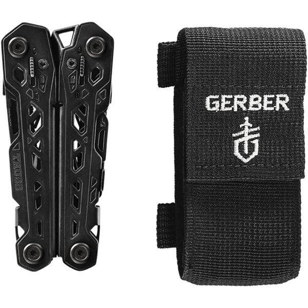 Gerber Gear Truss 17-in-1 EDC Needle Nose Pliers Multi tool - includes Pocket Knife, Screwdriver, and Bottle Opener Accessories - Gifts for Men, Fishing and Camping Gear - Black with Molle Sheath - Image 2