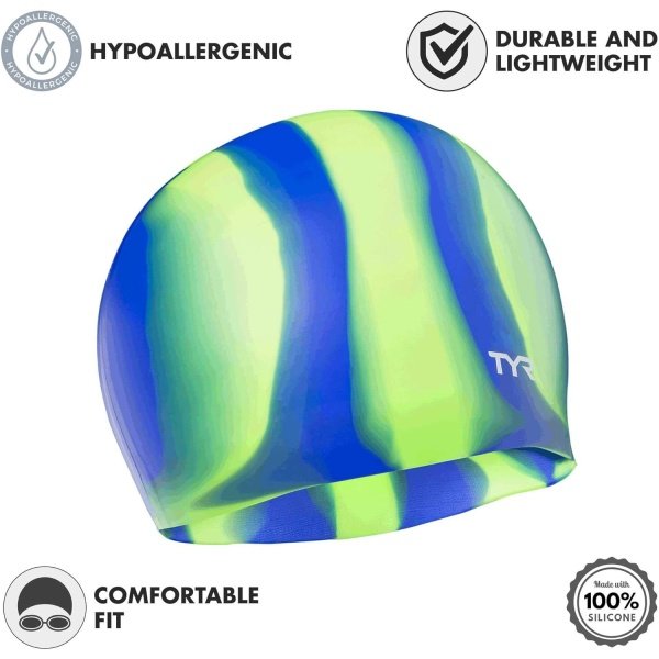 TYR Multi Color Silicone Adult Swim Cap - Image 2