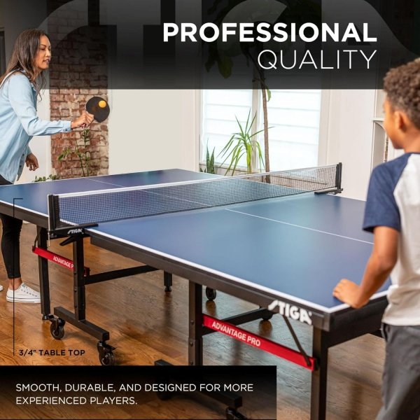 STIGA Advantage Series Ping Pong Tables - 13, 15, 19, and 25mm Tabletops - Quickplay 10 Minute Assembly - Playback Mode - Recreational to Tournament Level - Image 2