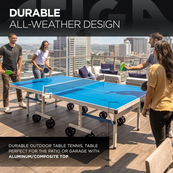 STIGA XTR Professional Outdoor Table Tennis Tables – All Weather Aluminum Waterproof Outdoor or Indoor Design with Net & Post - 10 Minute Easy Assembly Ping Pong Table with Compact Storage - Image 2