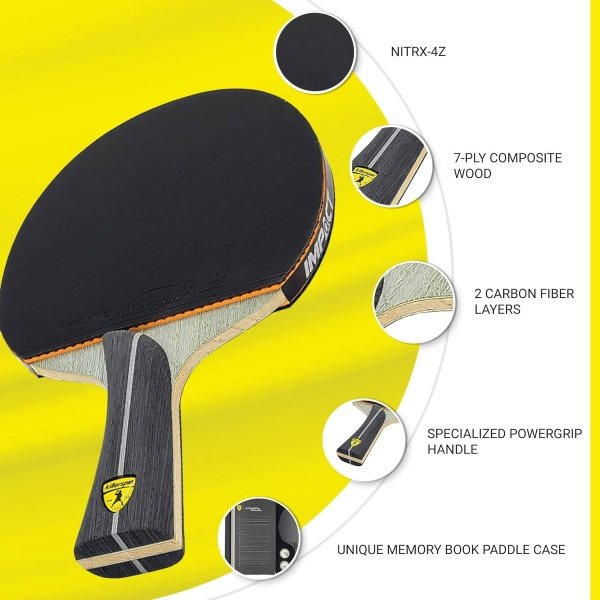 Killerspin Impact Series Table Tennis Paddles - Black/Black Ping Pong Racket, Table Tennis Equipment for Beginners/Intermediates - Ensures Solid Control and Spin - Image 2