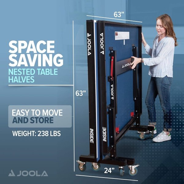 JOOLA Inside - Professional MDF Indoor Table Tennis Table with Quick Clamp Ping Pong Net and Post Set - 10 Minute Easy Assembly - Ping Pong Table with Single Player Playback Mode - Image 3