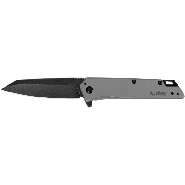 Kershaw Misdirect Pocketknife; 2.9 in. 4Cr13 Black-Oxide Blackwash Finish Blade, Stainless Steel Stonewash Finish Handle Equipped with Assisted Opening, Flipper and Frame Lock - Image 3