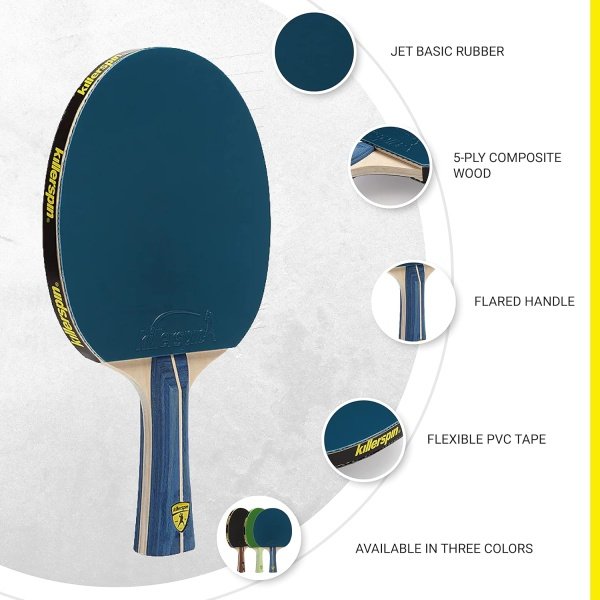 Killerspin JET200 Ping Pong Paddle, Table Tennis Racket, Table Tennis Equipment for Beginners, Table Tennis Paddle with Wood Blade, Jet Basic Rubber Grips - Image 4